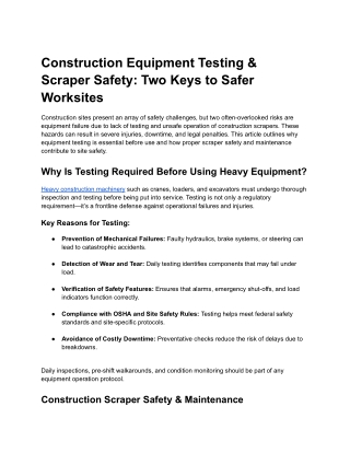 Construction Equipment Testing & Scraper Safety_ Two Keys to Safer Worksites