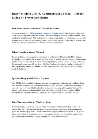 Ready-to-Move 2 BHK Apartments in Chennai – Luxury Living by Traventure Homes (1)