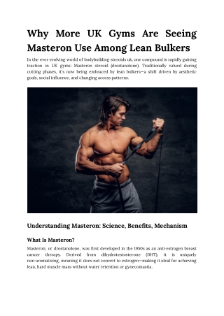 Masteron for Lean Gains: What’s Driving Its Demand in UK Bodybuilding?