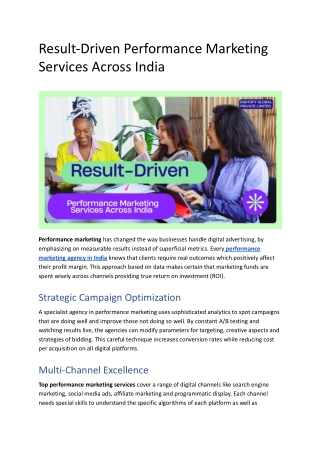 Result-Driven Performance Marketing Services Across India