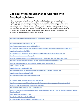 Get Your Winning Experience Upgrade with Fairplay Login Now