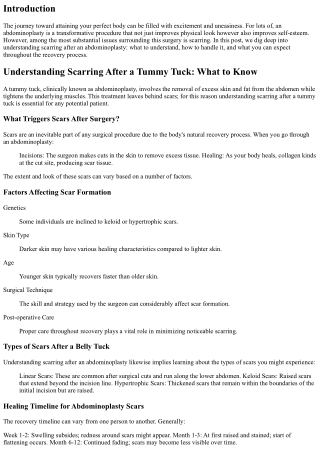 Comprehending Scarring After an abdominoplasty: What to Know