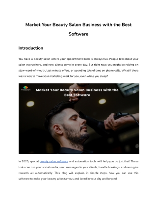 Market Your Beauty Salon Business with the Best Software