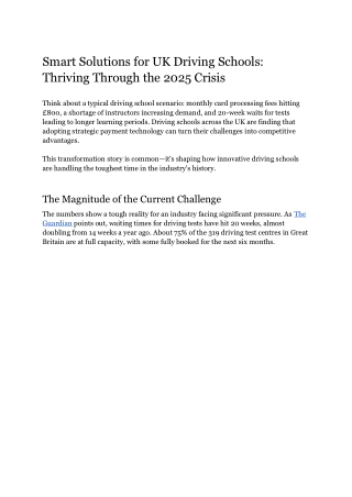 Navigating the 2025 Crisis: Strategic Growth for UK Driving Schools