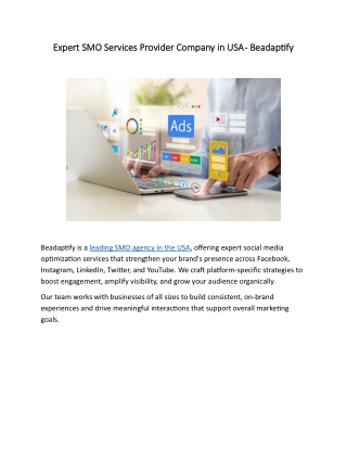 Expert SMO Services Provider Company in USA - Beadaptify