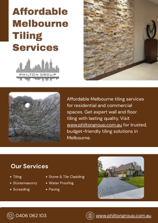 Affordable Melbourne Tiling Services - www.philtongroup.com.au