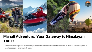 Adventure Activities in Manali