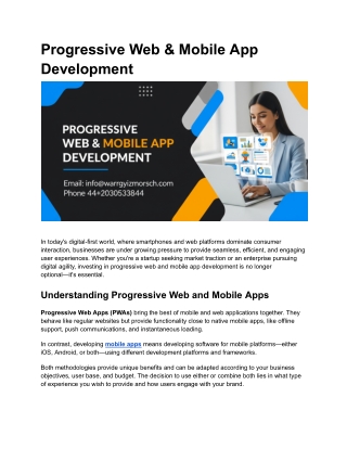Progressive Web & Mobile App Development