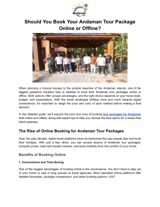 Book Your Andaman Tour Package Online or Offline