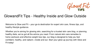 GlowandFit Tips