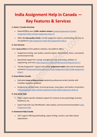 India Assignment Help In Canada