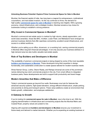 Unlocking Business Potential_ Explore Prime Commercial Space for Sale in Mumbai