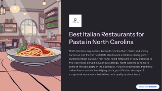 Best Italian Restaurants for Pasta in North Carolina