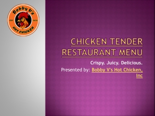 Chicken Tender Restaurant Menu