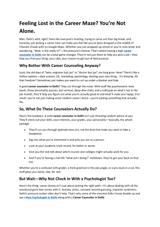 Feeling Lost in the Career Maze - You’re Not Alone.