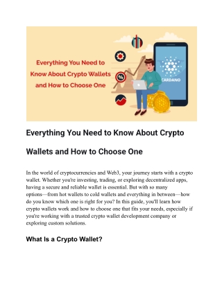 Everything You Need to Know About Crypto Wallets and How to Choose One