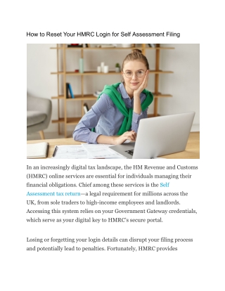 How to Reset Your HMRC Login for Self Assessment Filing