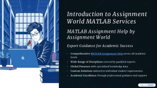 Introduction to MATLAB Assignment Help Assignment World Services