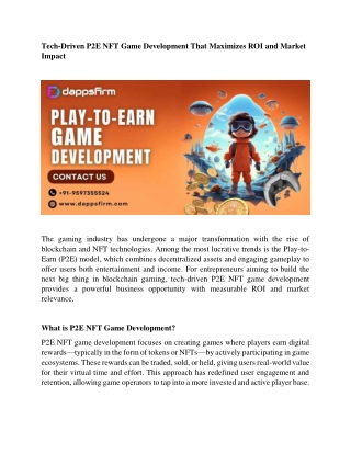 Custom P2E NFT Game Development for Bold Entrepreneurs