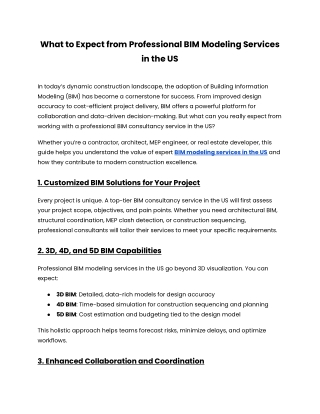 What to Expect from Professional BIM Modeling Services in the US