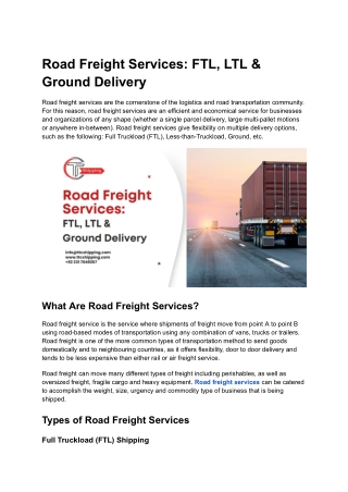 Road Freight Services_ FTL, LTL & Ground Delivery