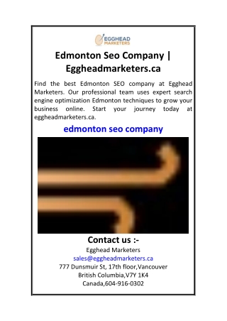 Edmonton Seo Company  Eggheadmarketers.ca