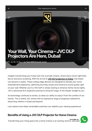 Your Wall, Your Cinema – JVC DLP Projectors Are Here, Dubai!