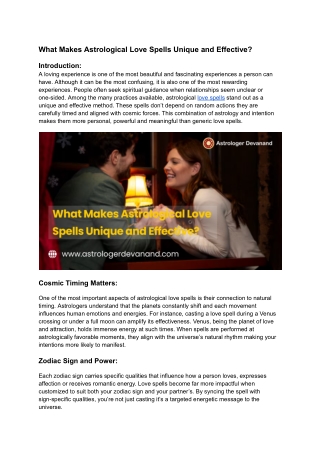 What Makes Astrological Love Spells Unique and Effective