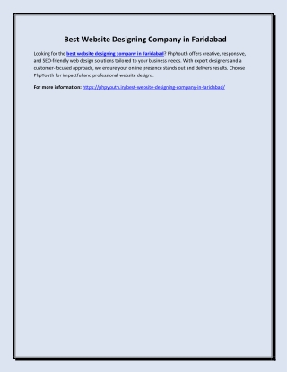 Best Website Designing Company in Faridabad