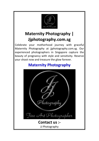 Maternity Photography  Jjphotography.com.sg