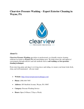 Clearview Pressure Washing