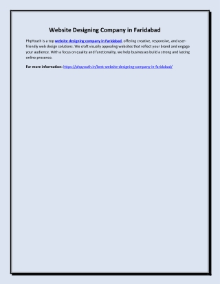 Website Designing Company in Faridabad