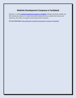 Website Development Company in Faridabad