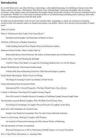 News That Tickles Your Amusing Bone