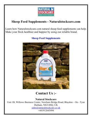 Sheep Feed Supplements - Naturalstockcare.com
