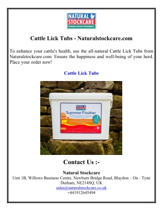 Cattle Lick Tubs - Naturalstockcare.com
