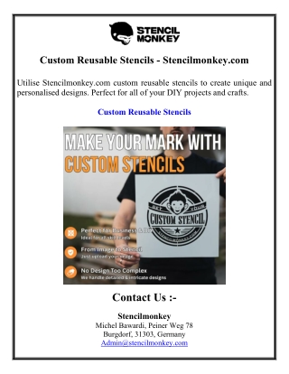 Custom Reusable Stencils - Stencilmonkey.com