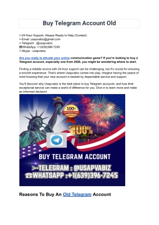 55.N How To Buy telegram Account (PVa   USA)