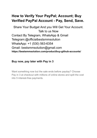 How to Verify Your PayPal Account; Buy Verified PayPal Account - Pay, Send, Save