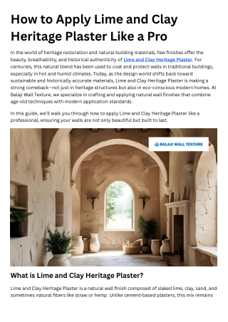 How to Apply Lime and Clay Heritage Plaster Like a Pro