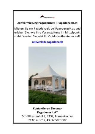Zeltvermietung Pagodenzelt Pagodenzelt.at