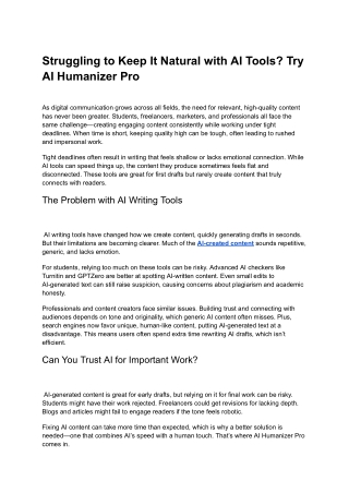 Struggling to Keep It Natural with AI Tools_ Try AI Humanizer Pro