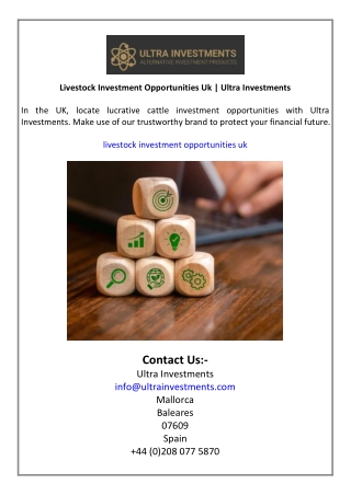 Livestock Investment Opportunities Uk  Ultra Investments
