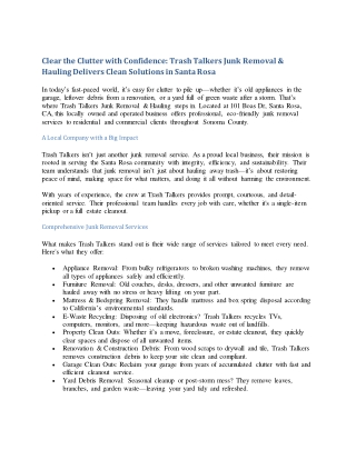 Trash Talkers Junk Removal & Hauling