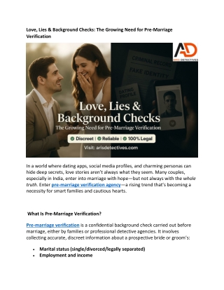Love Lies  Background Checks The Growing Need for Pre-Marriage Verification