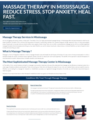 Mississauga Massage Therapy Center for Pain Relief & Stress Management