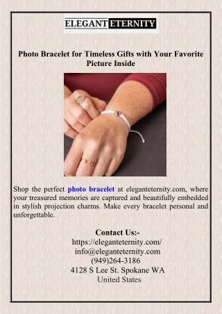 Photo Bracelet for Timeless Gifts with Your Favorite Picture Inside