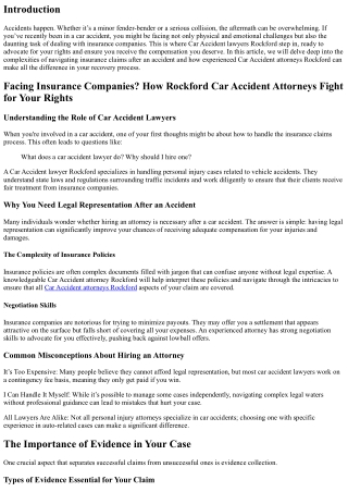 Facing Insurance Companies? How Rockford Car Accident Attorneys Fight for Your R