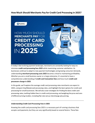 How Much Should Merchants Pay for Credit Card Processing in 2025