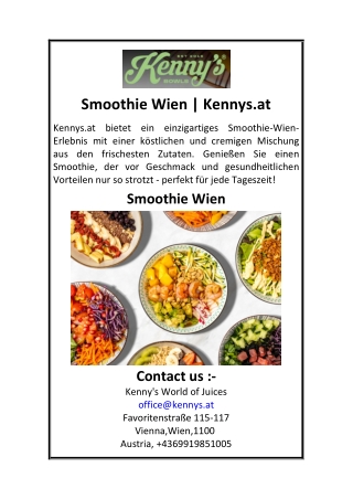 Smoothie Wien  Kennys.at